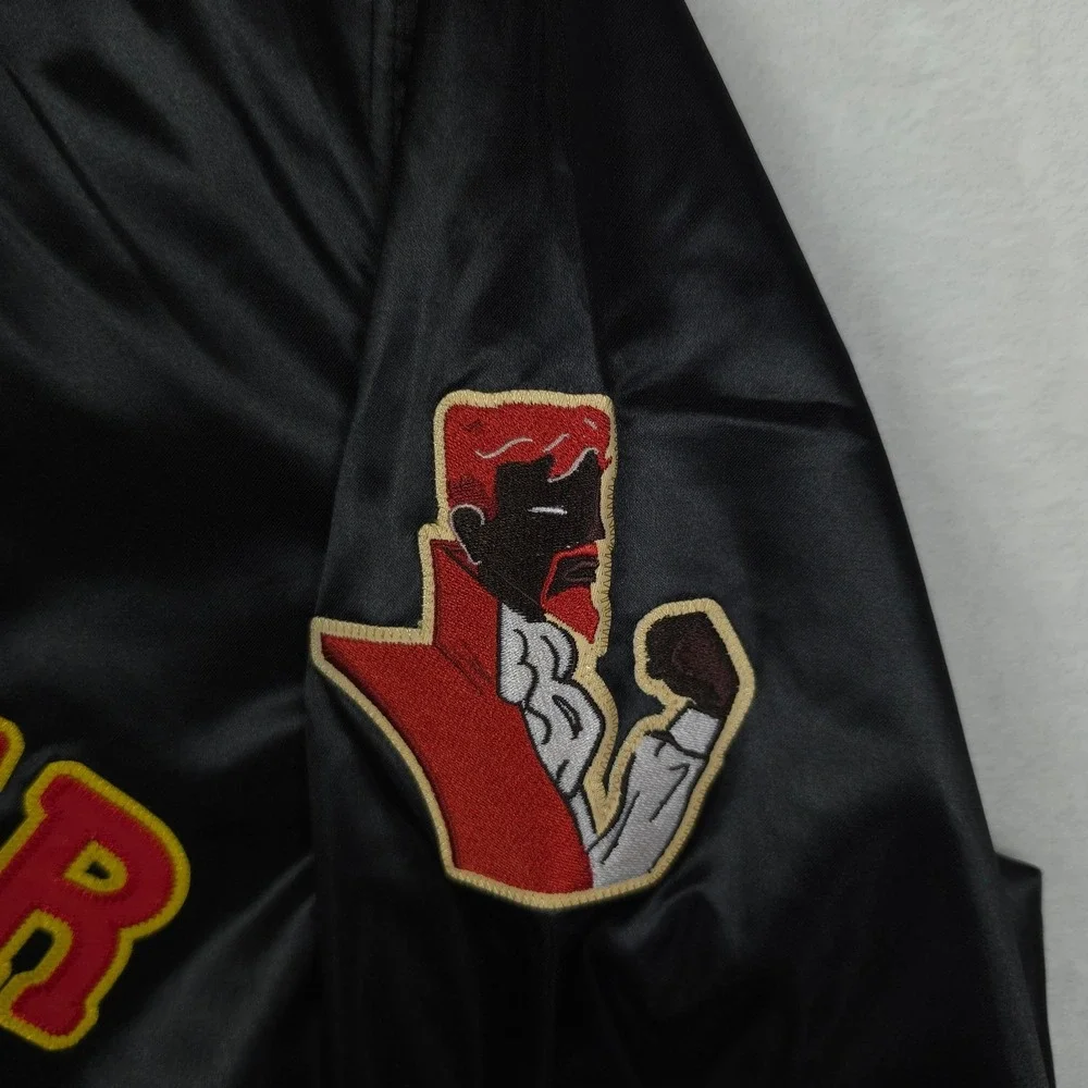 Hebru Brantley Mitchell & Ness Medium Varsity Jacket Cut‎ & Sew Art Black NWT
